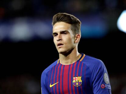 Denis, durante un partido de la Champions con el Barça.