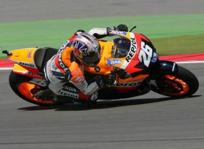 Dani Pedrosa, ayer durante el entrenamiento en Assen.