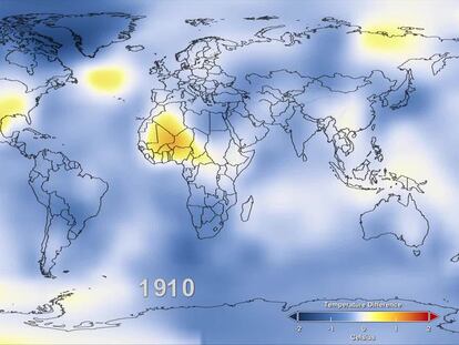 Evolución de la temperatura del planeta desde 1885 hasta la actualidad.