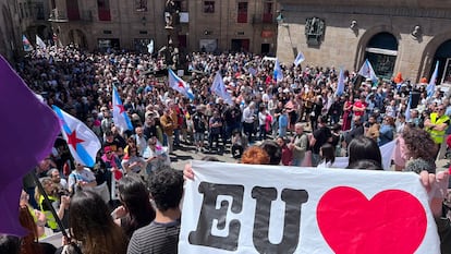 Manifestación por la lengua gallega en Santiago.