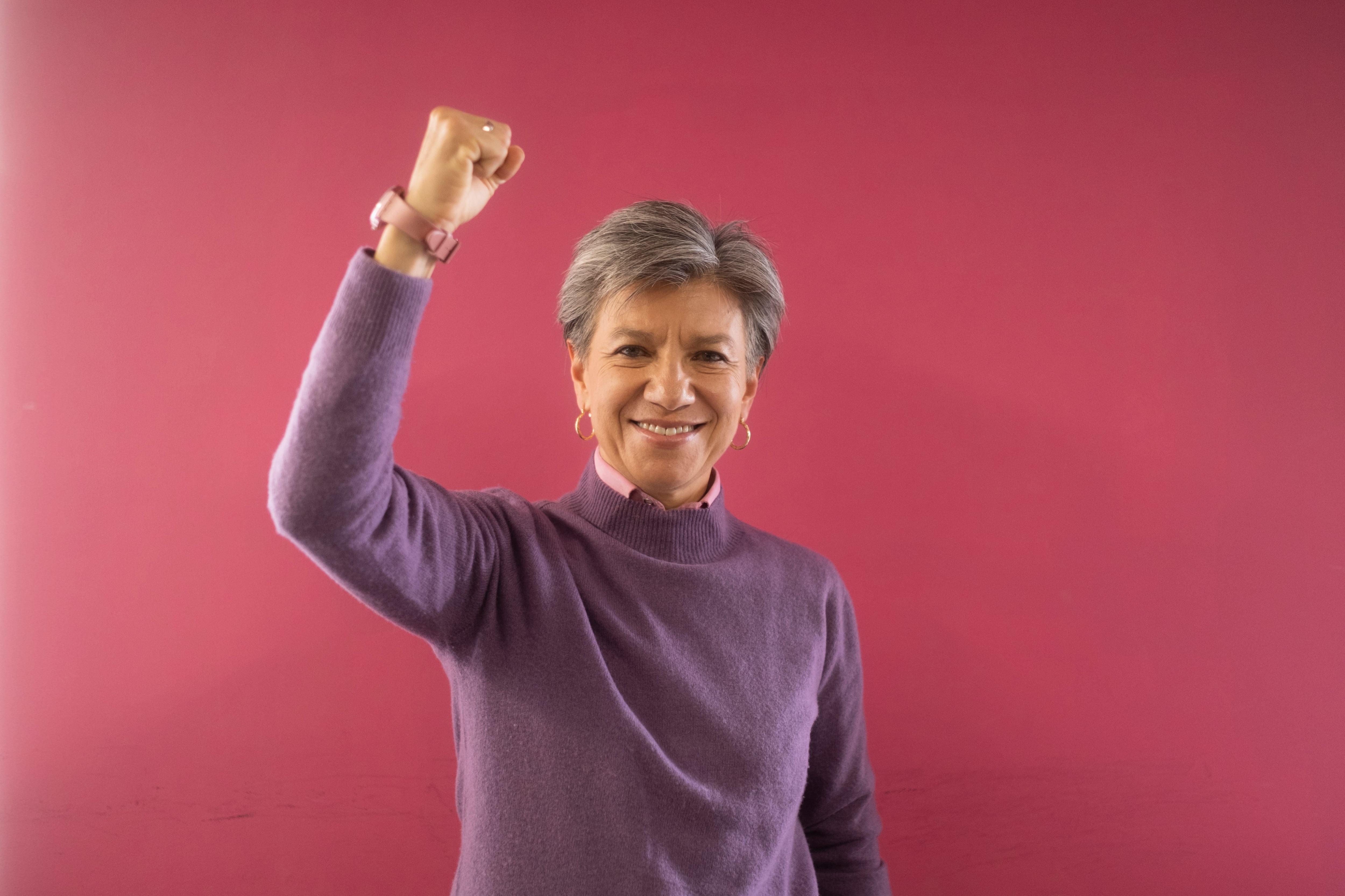 Claudia López, en Bogotá, el 17 de marzo.