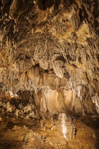 Interior de la cueva de Ikaburu, en el pueblo de Urdax (Navarra).