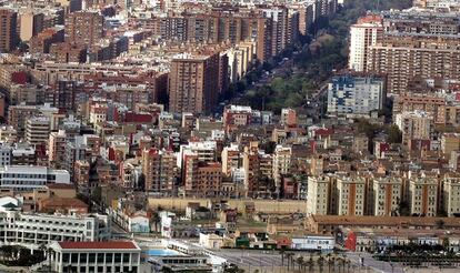 Vista aérea del barrio valenciano de El Cabanyal.