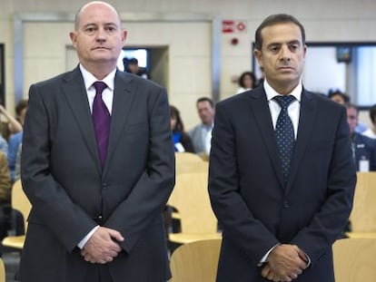 Enrique Pami&eacute;s y Jos&eacute; Mar&iacute;a Ballesteros, durante el juicio del &#039;caso Fais&aacute;n&#039;.