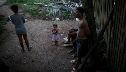 Jimena, víctima de trata de personas, en su casa de Bilwi, en Nicaragua.