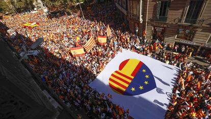 Manifestació unionista el 8 d'octubre a Barcelona.