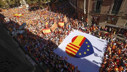 Manifestación unionista del 8 de octubre en Barcelona.