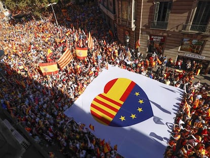 Manifestació unionista el 8 d'octubre a Barcelona.