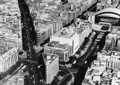 Emplazamiento del segundo gran almacén que El Corte Inglés abrió en Madrid, en 1966, en la Calle de Goya 85-87.