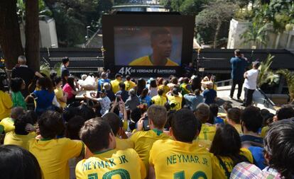 Torcedores no jogo Brasil x México