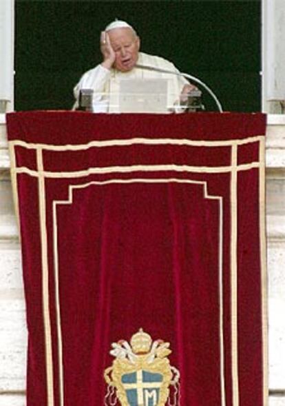 El Papa, esta mañana durante la lectura del Angelus.