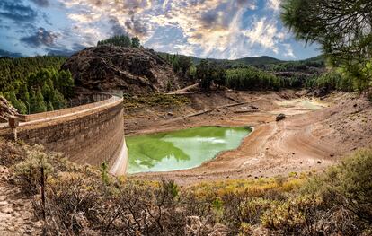 Presa de los Hornos en el Barranco de Tejeda, en la isla de Gran Canaria, a finales de octubre pasado.