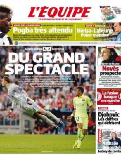 Portada del diari 'L'Équipe'.