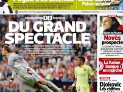 Portada del diari 'L'Équipe'.
