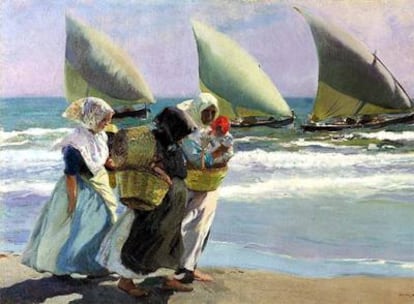 <i>Las tres velas</i>, una de las obras capitales de Joaquín Sorolla, adjudicada en Nueva York por 4,5 millones de dólares.