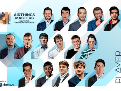 Cartel inicial del torneo Airthings del Champions Chess Tour