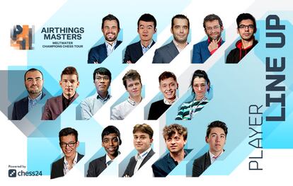 Cartel inicial del torneo Airthings del Champions Chess Tour