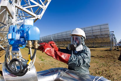 Imagen de una instalación termosolar de Coxabengoa.