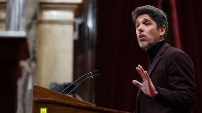 El portavoz de Comuns en el Parlament, David Cid, en el Parlament, en una imagen de archivo.