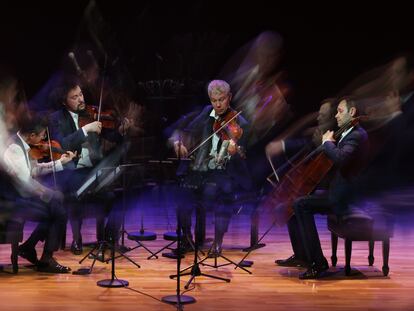 Los integrantes del Cuarteto Diotima durante su concierto, el pasado miércoles, 14 de febrero, en la Fundación Juan March.