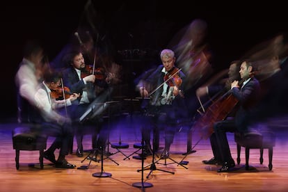 Los integrantes del Cuarteto Diotima durante su concierto, el pasado miércoles, 14 de febrero, en la Fundación Juan March.