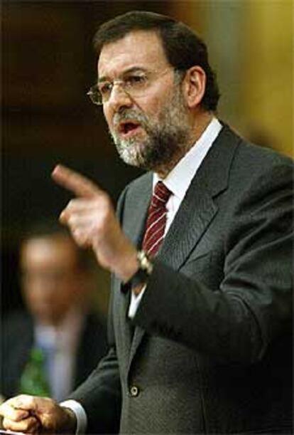 Rajoy, durante su discurso de hoy en el Congreso.