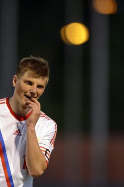 Arshavin, durante un partido amistoso entre Rusia y Lituania.