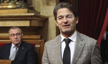 El diputado de CiU, Oriol Pujol, en el Parlament.