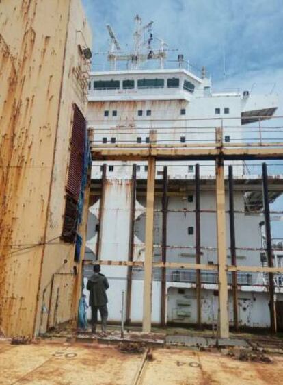 Interior del barco, en otra foto de la policía.