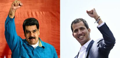 Nicolás Maduro y Juan Guaidó.