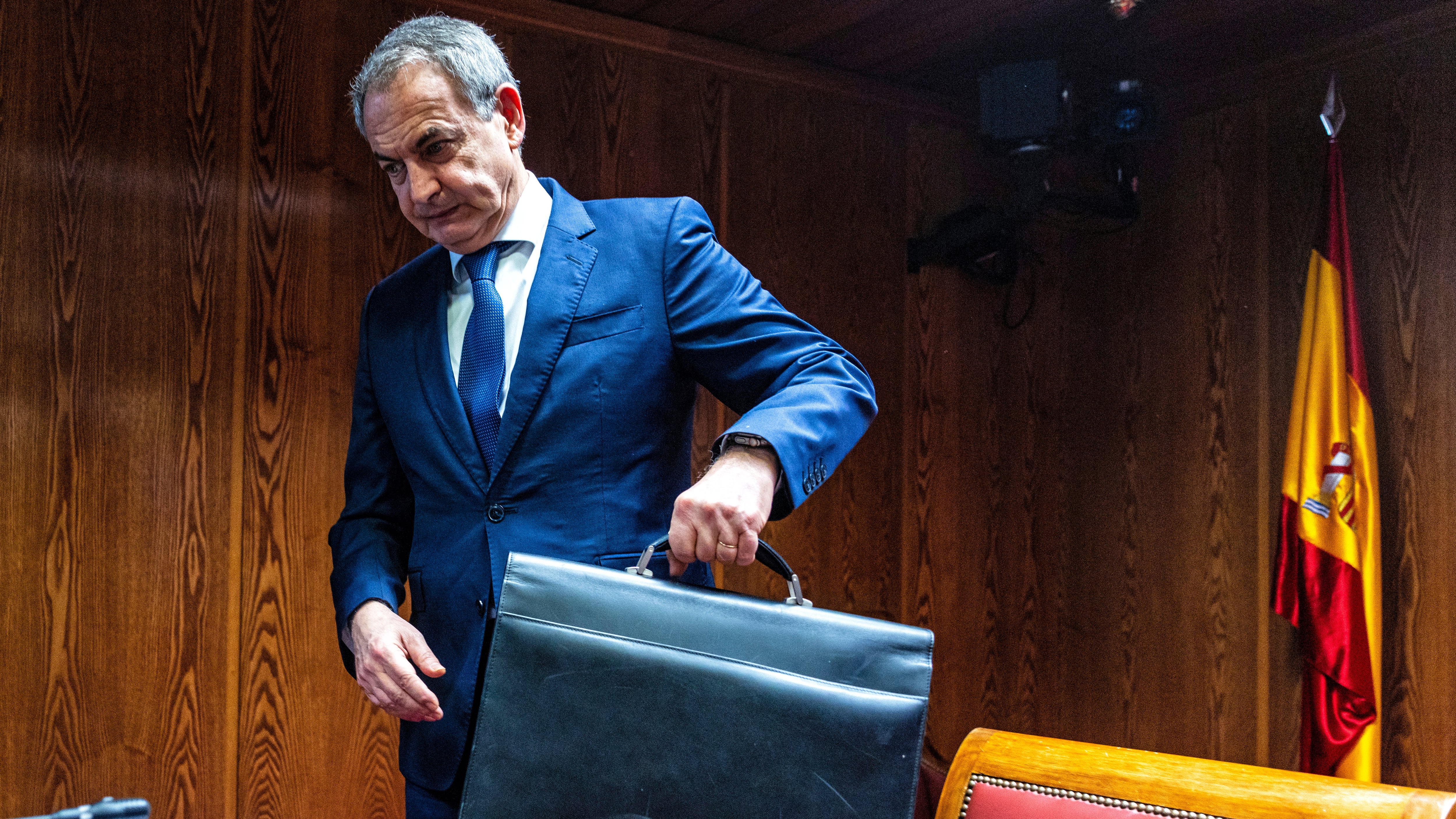 El expresidente del Gobierno José Luis Rodríguez Zapatero en la comisión de investigación del Senado sobre el 'caso Koldo'.
