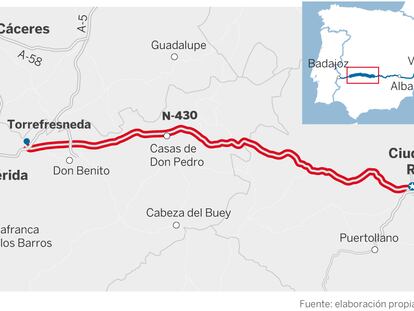 51 alcaldes del PP y PSOE en Extremadura y Ciudad Real protestan contra el estado de la N-430