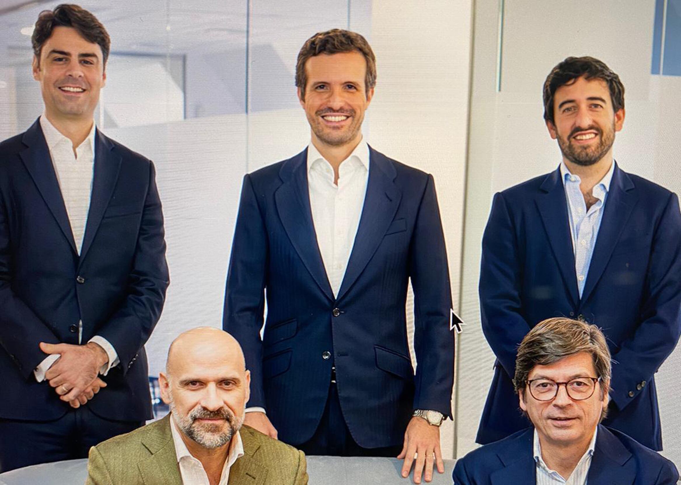 Los socios del nuevo fondo de capital riesgo Hyperion, con Pablo Casado, arriba en el centro.