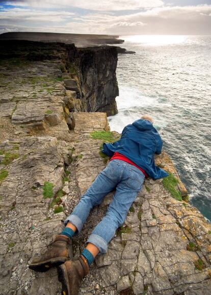 Acantilado en la zona del fuerte prehistórico de Dún Aengus, en Inishmore.