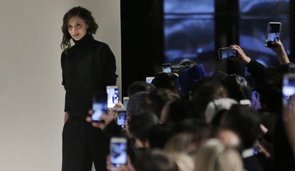 Victoria Beckham, este domingo tras su desfile en la Semana de la Moda en Nueva York.