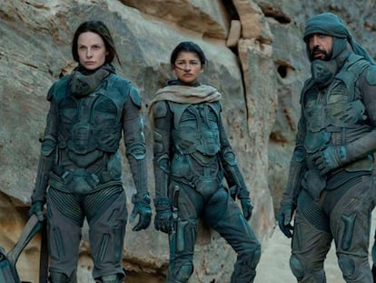 Rebecca Ferguson, Zendaya, Javier Bardem y Timothée Chalamet, en la nueva adaptación de 'Dune' (2021), donde se escuchan hasta cuatro lenguas inventadas.