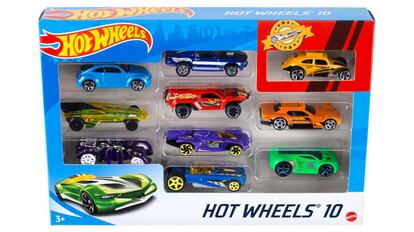 Pack de 10 coches Hot Wheels.