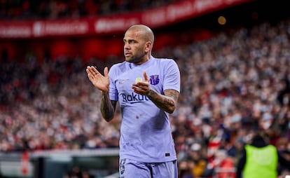 Dani Alves, en el partido ante el Athletic.