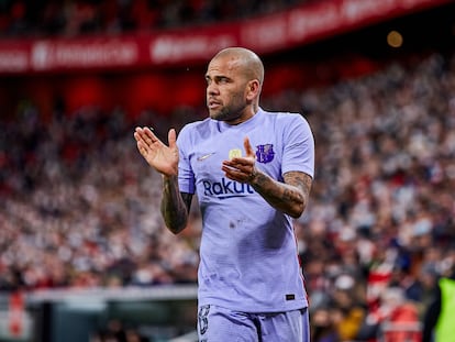 Dani Alves, en el partido ante el Athletic.