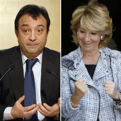 El vicealcalde de Madrid, Manuel Cobo, y la presidenta de Madrid, Esperanza Aguirre.