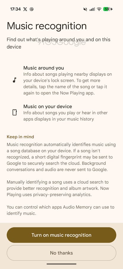 Reconocer músicas con Audio Memory