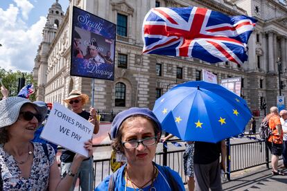 Manifestantes en contra del Brexit. Getty Images.