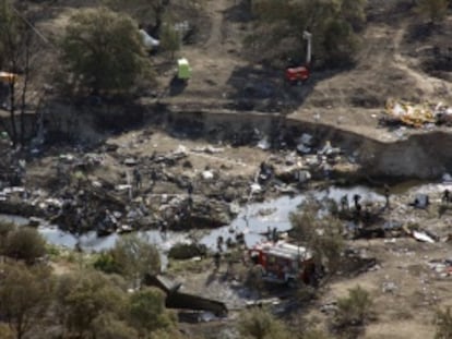 Fotografía aérea de la zona del accidente aéreo de Spanair.