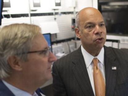 El secretario de Seguridad Interior, Jeh Johnson, el 30 de octubre en la Bolsa de Nueva York.