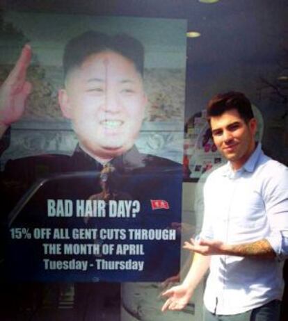 Karim Nabbach, el peluquero que usó la imagen del líder norcoreano.