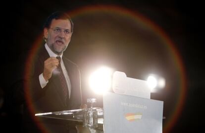 Mariano Rajoy durante su intervención en Mairena del Aljarafe.