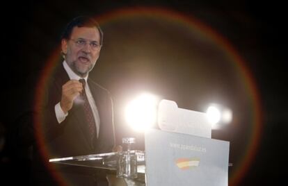 Mariano Rajoy durante su intervención en Mairena del Aljarafe.