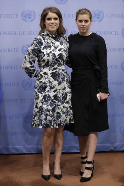 Eugenia y Beatriz de York en un acto en la ONU, en Nueva York, en julio de 2018.