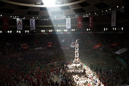 Els Castellers de Sants, en una de les seves actuacions al concurs.