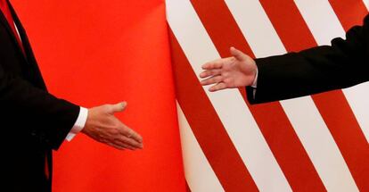 Encuentro entre el presidente de EE UU, Donald Trump, y su homólogo chino,Xi Jinping.